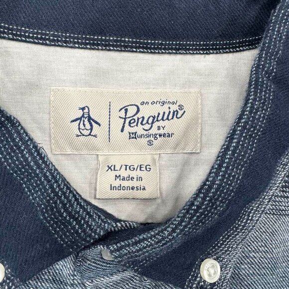 NWT Original Penguin Button Down Shirt XL Blue Stripe Spring Lake Mens $89 - Picture 5 of 12